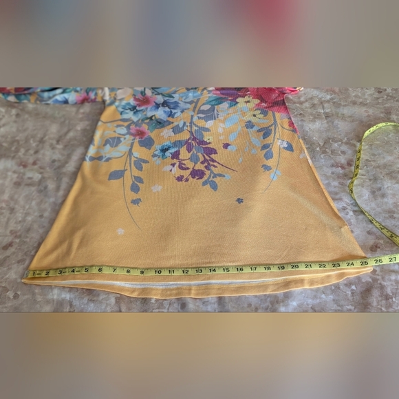 Soft Surroundings Yellow Floral V_ Neck Sweater Size S - Picture 7 of 10